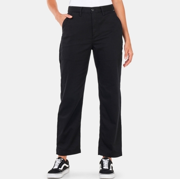 VANS Wide Leg Chino Pants‎ Black Women Size 9 Baggy Streetwear Skater Grunge - Picture 3 of 15